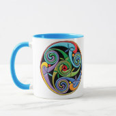 Mooie Keltische Mandala met kleurrijke zwammen Mok (Links)