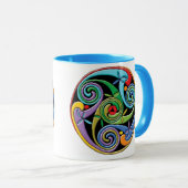 Mooie Keltische Mandala met kleurrijke zwammen Mok (Voorkant rechts)