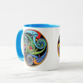 Mooie Keltische Mandala met kleurrijke zwammen Mok (Voorkant links)