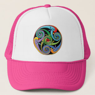 Mooie Keltische Mandala met kleurrijke zwammen Trucker Pet