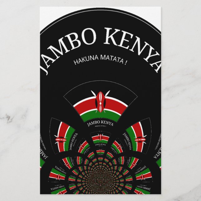 Mooie Kenia Black Red Green Color Design Flag (Voorkant)
