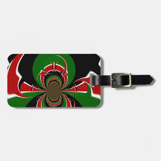 Mooie Kenia Black Red Green Color Design Flag Bagagelabel (Voorkant horizontaal)