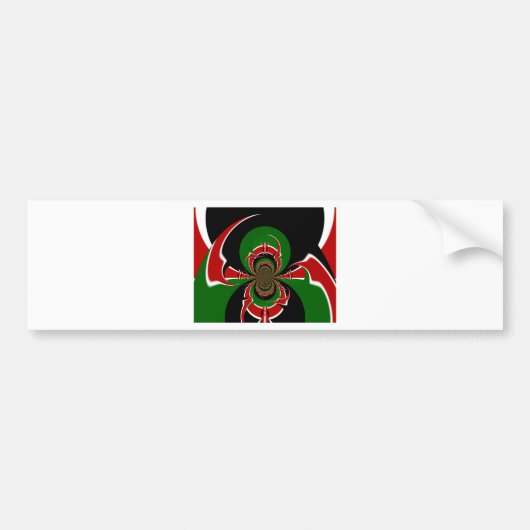 Mooie Kenia Black Red Green Color Design Flag Bumpersticker (Voorkant)