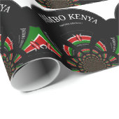 Mooie Kenia Black Red Green Color Design Flag Cadeaupapier (Rol Hoek)