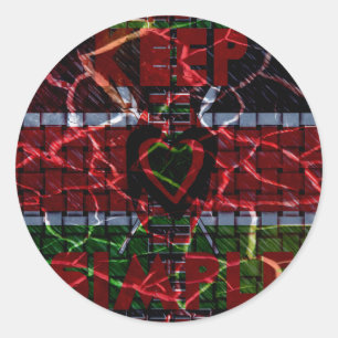 Mooie Kenia Hedendaagse Nationale Edgy Vlag Ronde Sticker