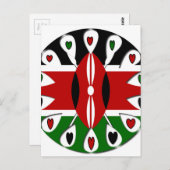 Mooie Kenia Mooie harten Verbazingwekkende Patroon Briefkaart (Voorkant / Achterkant)
