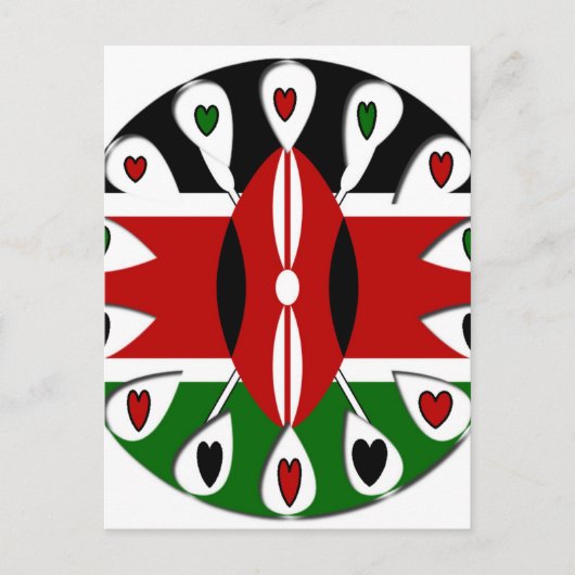 Mooie Kenia Mooie harten Verbazingwekkende Patroon Briefkaart (Voorkant)