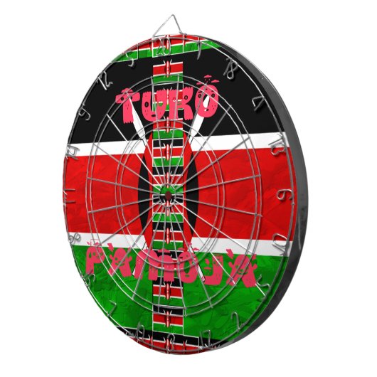 Mooie Keniaanse vlag Tuko Pamoja Inspirerend Dartbord (Voorkant Rechts)