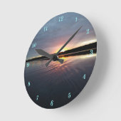 Mooie Kensington Lake Sunrise Wall-klok Ronde Klok (Hoek)