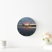 Mooie Kensington Lake Sunrise Wall-klok Ronde Klok (Huis)