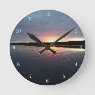 Mooie Kensington Lake Sunrise Wall-klok Ronde Klok