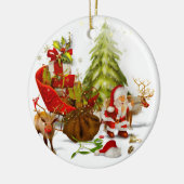 Mooie keramische keramische versiering met kerstsc keramisch ornament (Links)