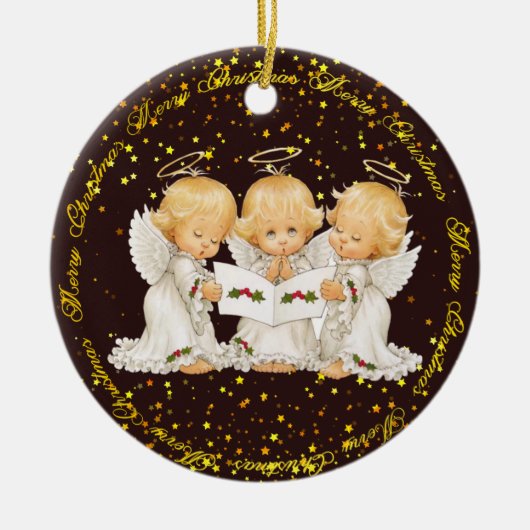 Mooie Kerkengelen Premium Keramische Kerstversieri Keramisch Ornament (Voorkant)