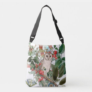 Mooie Kerkuil en Vintage Bloemen Crossbody Tas