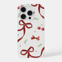 Mooie kersen- en rode lintpatroon telefoonhoes