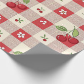 Mooie Kersen Gingham Inpakpapier (Hoek)