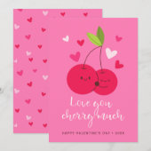 Mooie Kersen Liefde Harten Valentijnsdag Feestdagenkaart (Voorkant / Achterkant)