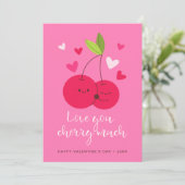 Mooie Kersen Liefde Harten Valentijnsdag Feestdagenkaart (Staand voorkant)