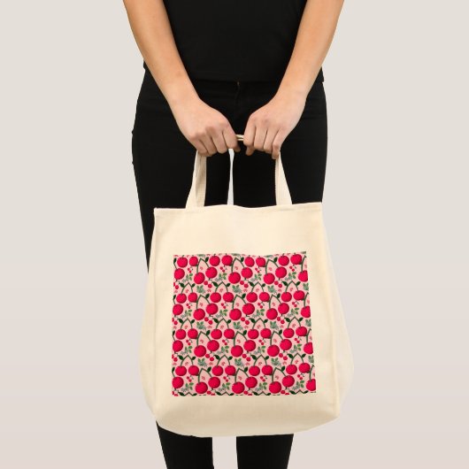 Mooie Kersen Patroon, Glanzende Kawaii Fruit Tote Bag (Voorkant (product))