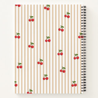 Mooie Kersen Streep Patroon Design Notitieboek