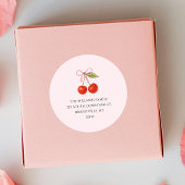 Mooie Kersen Strik Coquette retouradres Ronde Sticker