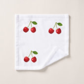 Mooie kersen vruchten op wit bad handdoek (Wasdoekje)