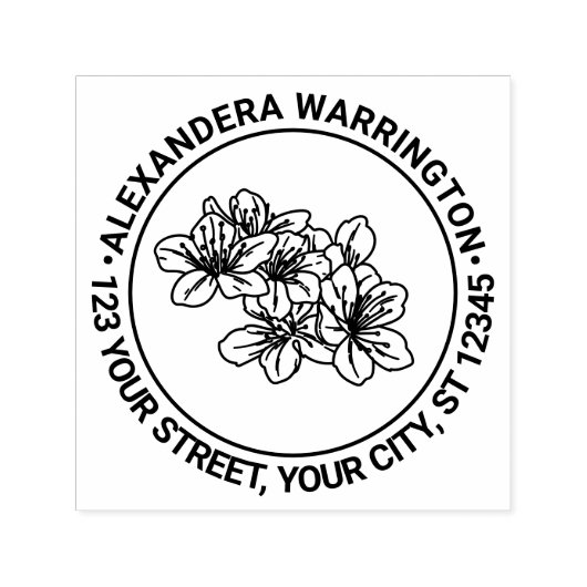 Mooie Kersenbloesem Bloesems Naam Retouradres Zelfinktende Stempel (Design)