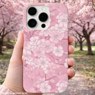Mooie Kersenbloesem Ontwerp - Roze Bloemen iPhone 16 Pro Hoesje