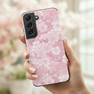 Mooie kersenbloesem ontwerp - Roze Bloemen Samsung Galaxy Hoesje