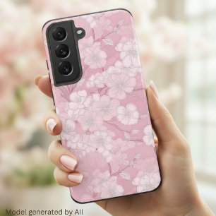 Mooie kersenbloesem ontwerp - Roze Bloemen Samsung Galaxy Hoesje