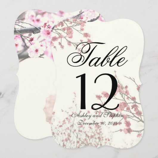 Mooie Kersenbloesembomen op Elegant Wit Kaart (Voorkant / Achterkant)