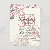 Mooie Kersenbloesembomen op Elegant Wit Kaart (Voorkant / Achterkant)