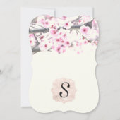 Mooie kersenbloesembomen op elegante witte kaart (Achterkant)