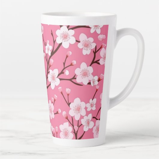 Mooie kersenbloesems latte mok (Rechts)