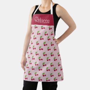 Mooie Kersenpatroon Bourgondie en Roze Persoonlijk Schort
