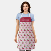 Mooie Kersenpatroon Bourgondie en Roze Persoonlijk Schort (Gedragen)