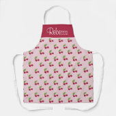 Mooie Kersenpatroon Bourgondie en Roze Persoonlijk Schort (Voorkant)