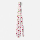 Mooie Kersenprint Patroon Coquette Roze Monogram Stropdas (Voorkant)