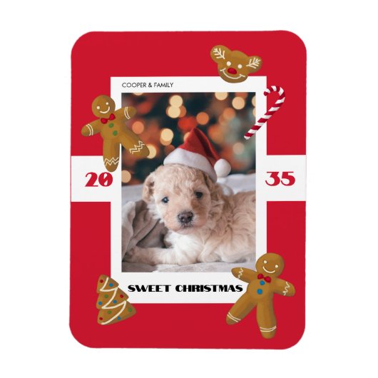 Mooie kerst aangepaste foto cute huisdier magneet (Verticaal)