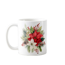 Mooie kerst bloemenboeket Koffie Mok