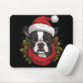 Mooie kerst Boston Terrier hond Muismat (Met muis)
