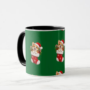 Mooie Kerst Corgi Hond Festive Patroon Fleece Bl Mok