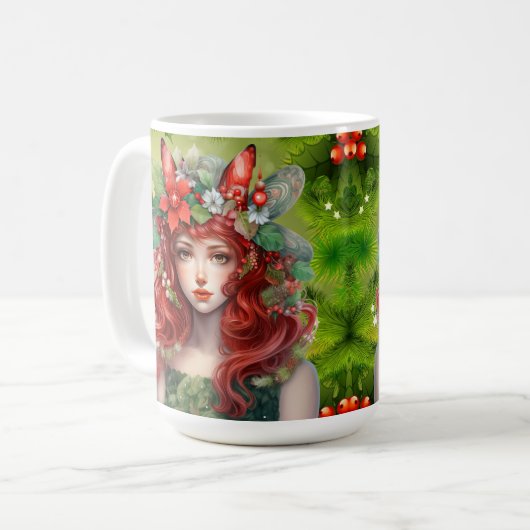 Mooie kerst dame Mok (Voorkant links)