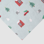 Mooie Kerst Dorps Patroon Tissuepapier (Detail)