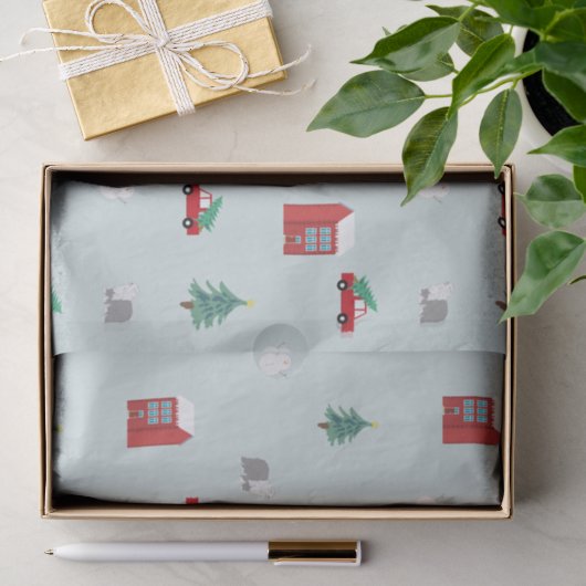 Mooie Kerst Dorps Patroon Tissuepapier (Geschenk)
