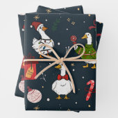 Mooie Kerst Eenden Cadeaupapier (In situ)