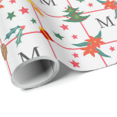 Mooie kerst element naadloos patroon monogram cadeaupapier (Rol Hoek)