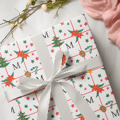 Mooie kerst element naadloos patroon monogram cadeaupapier