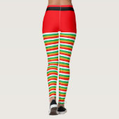 Mooie Kerst Elf Gestreepte leggingen Leggings (Achterkant)