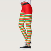 Mooie Kerst Elf Gestreepte leggingen Leggings (Links)